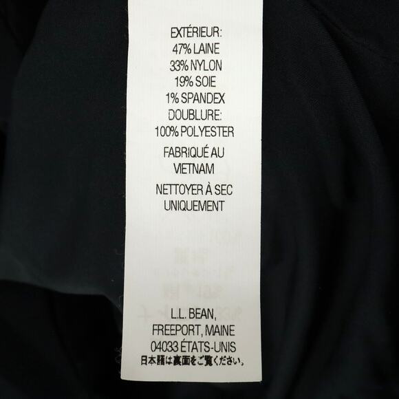 LL Bean Jacket Petites XLP PXL Gray Herringbone Wool Silk Buttons Lined Pockets - Picture 15 of 16